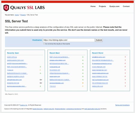 Qualys SSL LABS の SSL Server Test